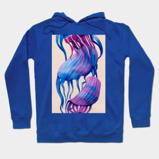Vibrant Blue Octopus Watercolor Design Hoodie